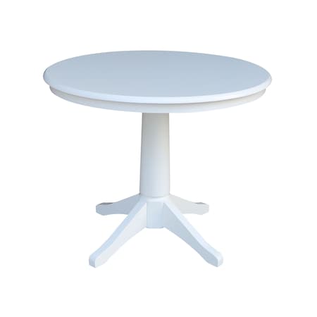 International Concepts Round 36 in Round Top Pedestal Table, 28.9 inH, White, 36 W, 36 L, 29.9 in H, Wood, White K08-36RT-27B